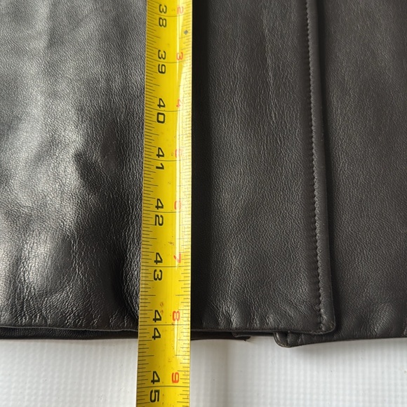 BRUNO MAGLI WOMENS LONG LEATHER DARK BROWN JACKET SIZE UK 34 US 6 - Picture 10 of 15